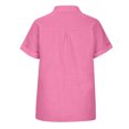 thumbnail image 5 of asjyhkr Blouses for Women Button down Short Sleeve T Shirt Solid Color Fashion Summer Tops Solid Color, 5 of 5