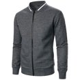 thumbnail image 1 of RXIRUCGD Man Solid Color Zipper Stand Collar Hoodie Coat, Dark Gray, Size: L, 1 of 6