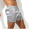 thumbnail image 3 of Sinleey Boxeurs Shorts pour Hommes à Taille Élastique Brillants Anti-Taches Vêtements de Nuit sous-Vêtements Vêtements de Nuit Pyjamas Culottes Gris m, 3 of 7