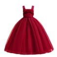 thumbnail image 3 of MIASHUI Robe Tutu Élégante Sans Manches pour Filles, Tenue Formelle Fluide à Étages, Grands Enfants Tout-Petits, Rouge Brique, 16-17 Ans, 3 of 9