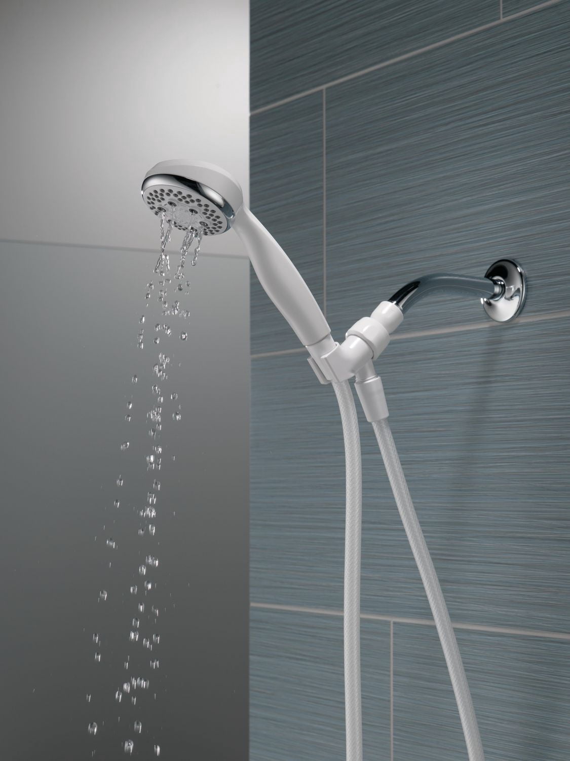 Peerless 4-Setting Hand Shower in White and Chrome