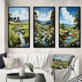 thumbnail image 1 of Designart "In Pasture Countryside Sheep painting" Landscape & Nature Framed Wall Art Set Of 3 - Green Countryside Frame Gallery Wall Set For Home Decor, 1 of 6