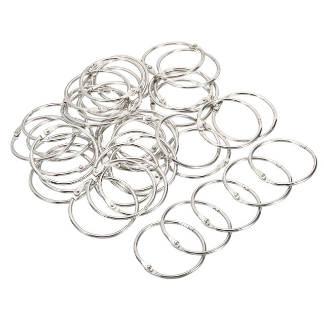 Unique Bargains 2.07' Dia. Detachable Binder Rings Index Snap Metal Clips, Silver Tone 50 Pack
