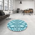 thumbnail image 4 of Ahgly Company Tapis d'Intérieur Lavable en Machine Carré Transitionnel Bleu, 6 Pieds Carré, 4 of 7