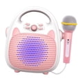 thumbnail image 1 of Kids Machine with 1 Microphones Rechargeable Kids Toys Built in Travel LED Light Show Pink, 1 of 6