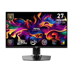 MSI 27" 2560 x 1440 (QHD) 280Hz 0,03 ms (GTG) QD-OLED Moniteur de jeu Tilt et Hauteur réglable (MAG 271QP QD-OLED X28)
