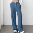 thumbnail image 2 of fatyb Womens Casual Ribbed Knit Pants Wide Leg Lounge Pants with Pockets Drawstring Loose Comfy Trousers, 2 of 7