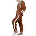 thumbnail image 3 of Innerwin Jogger Set Long Sleeve Ladies Sweatsuits Jogging Pullover Loungewear Two Piece Outfit Brown L, 3 of 7