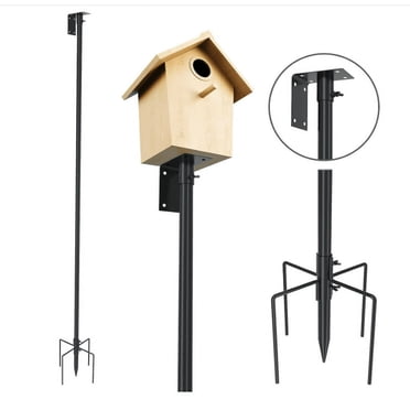 Urban Deco Bird Feeder Pole Mount Kit 80 Inch - Adjustable Hummingbird Feeding Bird House Pole Support Rod Universal Stand Set with 5 Prongs for Outdoor