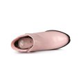 thumbnail image 4 of Unique Bargains Women's Chunky High Heel Platform Zip Chelsea Boots Pink 9.5, 4 of 7
