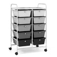 thumbnail image 1 of Costway 10-Drawer Storage Cart Utility Rolling Trolley Kitchen Organizer Black Gradient, 1 of 10