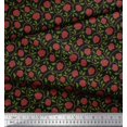 thumbnail image 3 of Soimoi Velvet Fabric Leaves & Rose Floral Print Sewing Fabric Yard 58 Inch Wide, 3 of 3