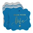 thumbnail image 3 of Inkdotpot Pack Of 50 Made With Love Wedding Paper Tags DIY Craft Bracket Shape Real Gold Foil Hang Tags, 3 of 7