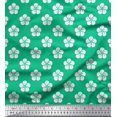 thumbnail image 1 of Soimoi Green Poly Georgette Fabric Artistic Floral Print Fabric by Yard 52 Inch Wide, 1 of 3