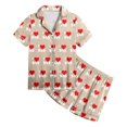 thumbnail image 5 of Luvoko Tween Children DIY Anniversary Print Pajama Set Short Sleeve Button Up Top And Shorts, 5 of 5