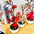 thumbnail image 4 of Artificial Plum Blossom Potted Plant In Pot Fake Home Office Table Ornaments, 4 of 7