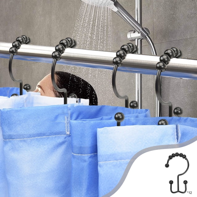 Apmemiss Clearance Shower Curtain Hooks Rings for Bathroom 12 Pcs Iron