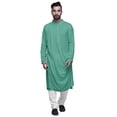 thumbnail image 1 of Atasi Long Kurta For Men Mandarin Collar Solid Cowl Drape Clothing, 1 of 7