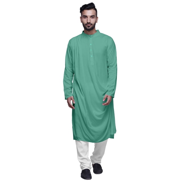 Atasi Long Kurta For Men Mandarin Collar Solid Cowl Drape Clothing