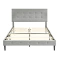 thumbnail image 4 of DeCoro Cambridge Upholstered Wooden Platform Bed Frame with Headboard, King, 4 of 11