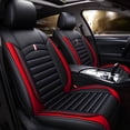 thumbnail image 1 of Maidao Car Seat Covers Leather Set Universal for Porsche for Cayenne 2002-2010 5 Seats Waterproof Front Rear Cushion Protector Black and Red, 1 of 8