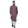 thumbnail image 2 of Atasi Kurta Asymétrique en Rayonne pour Homme, Kurta Chemise Longue Décontractée Imprimée, 2 of 6