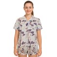 thumbnail image 1 of Hitime Silk Womens Pajamas Set Button Down Summer Sleepwear Short Sleeve Breathable Nightwear Loungewear Set, Size XL, 1 of 7