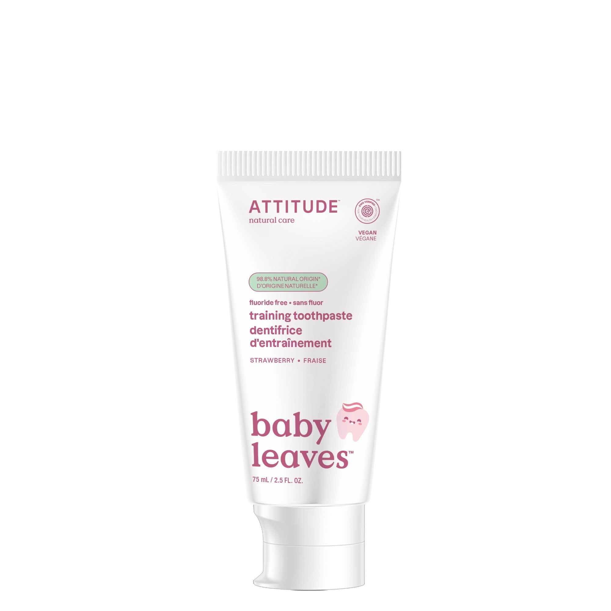 ATTITUDE baby leaves, Dentifrice d'Entraînement, Sans Fluorure, Fraise