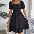 thumbnail image 4 of HomeGardon Liquidation de Robes d'Été! Robes pour Femmes 2025, Robe d'Été Décontractée pour Femme à Manches Courtes, Taille Cintrée, Couleur Unie, P-TG, 4 of 7