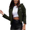 thumbnail image 2 of EGNMCR Veste à Manches Longues pour Femmes, Veste Décontractée Sans Capuche, Cardigan à Manches Longues, Fermeture Éclair Courte, 2 of 9