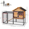 thumbnail image 3 of PawHut Rabbit Hutch Pet Cage with Slide Tray, Weatherproof 48in, 3 of 10