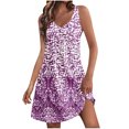 thumbnail image 1 of Robes pour Femmes Décontractées Femmes Imprimé Imprimé Sans Manches Robe à Col en V avec Poche, 1 of 1