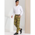 thumbnail image 4 of INSPIRE CHIC Pantalon à Carreaux pour Homme, Léger, Coupe Régulière, devant Plat, 34, Jaune Marine, 4 of 6