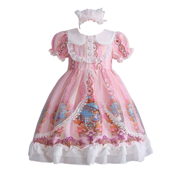 HAWEE Girls Costume Lolita Maid Princess Dress Halloween Costumes Anime Party Costumes Sweet Girl Fancy Cosplay Dress