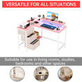 thumbnail image 2 of L Shaped Desk, Gaming Desk with LED Light & Power Outlet, L Shaped Computer Table with 3 Drawers & Shelves for Home Office, 2 of 4