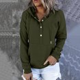 thumbnail image 2 of Timegard Hoodies for Women Button Long Sleeve Sweatshirts Pullover Fall Winter Loose Top with Pocket, 2 of 6
