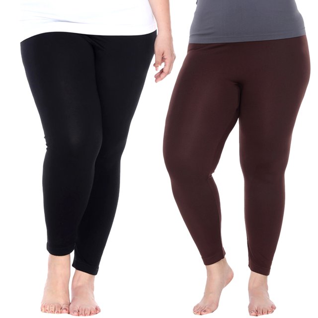 White Mark Leggings Extensibles Doux pour Femmes, Lot de 2