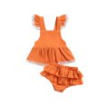 thumbnail image 1 of Honganda Ensemble Robe Bébé Fille, Ourlet en Dentelle Décor Jupe à Volants et Shorts, 1 of 9