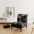 thumbnail image 2 of Designart « Ebony Geode Abstraction I » Fauteuil d'Appoint Rembourré en Marbre Noir - Fauteuil Moderne pour Salon, 2 of 7