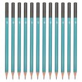 thumbnail image 1 of Uxcell 4H Drawing Pencils for Sketching, 12PCS Sketch Pencils for Drawing Art Pencils Graphite Wood Pre-sharpened for Drawing Sketching Artist, Hexagonal, Black Refill, Green/Black Pole, 1 of 6