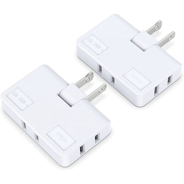 conversion head, Mistaha 3 Way Flat Wall Outlet Extender AC Adapter - 2-Prong Swivel Mini Indoor Wall Tap Plug Outlet Splitter