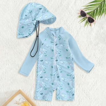 Maillot de Bain Bébé Garçon Mignon Imprimé Dessin Animé Combinaison de Bain Garçon Maillot Dermoprotecteur Tout-Petit Combinaison de Natation pour Garçons 3-6 m Vêtements Garçon