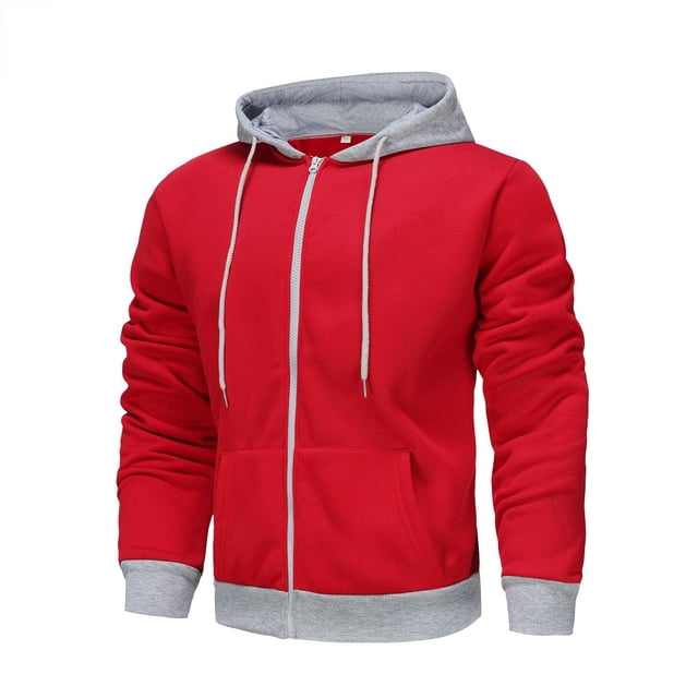 Pisexur Mens Winter Jacket Man Color Match Drawstring Zipper Pockets Hooded Coat Mens Winter Coat Windbreaker Jacket Warming Jacket