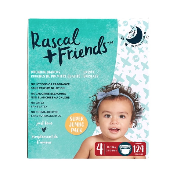 Refurbished Rascal & Friends Premium Disposable Diapers, Size: 5, 160 Count - Comfortable Fit