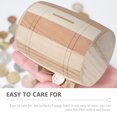 thumbnail image 3 of Solid Wood Cylinder Coin Bank Coin Container Wooden Piggy Bank Home Desktop Ornament, 3 of 7