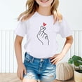 thumbnail image 2 of PMVFHDE Hauts Tube pour Filles T-Shirt à Manches Courtes pour Fille T-Shirt pour Fille T-Shirt Mignon pour Filles Hauts pour Fille Enfant T-Shirt Graphique Mignon à Col Rond à Manches Courtes T-Shirt d'Été Décontracté Blanc, 9-10 Ans, 2 of 5