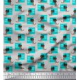 thumbnail image 1 of Soimoi Green Rayon Fabric Monitor & Bossy Girl Printed Craft Fabric by the Yard 42 Inch Wide, 1 of 3