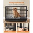 thumbnail image 5 of Feandrea Heavy-Duty Dog Crate, 5-Minute Quick Assembly, Lockable Wheels, Escape Proof Fixed Bottom, Removable Tray, Easy to Clean, Ink Black, 5 of 5