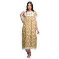 thumbnail image 1 of Moomaya Printed Nightdress For Ladies Cotton Ruffled Border Nursing Night Gown, 1 of 5