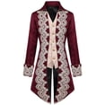 thumbnail image 1 of Penkiiy Manteau Queue-de-Pie pour Hommes Liquidation Hommes Patchwork Col Rabattu Manches Longues Cosplay Manteau Queue-de-Pie Bordeaux Manteau Queue-de-Pie, 1 of 8